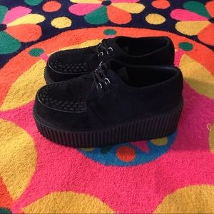 Demonia Faux Fur Platform Creepers